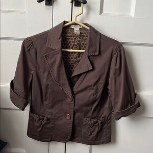 Chocolate Brown Blazer - 3/4 sleeves